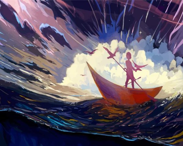 Small Boy Boating Paint By Number