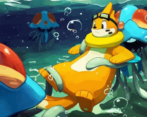 Buizel in Water paint by numbers