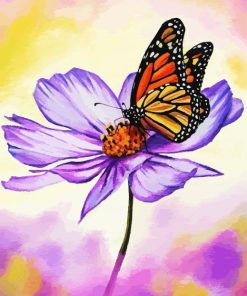 Butterfly On Cosmos Flower Paint By Number