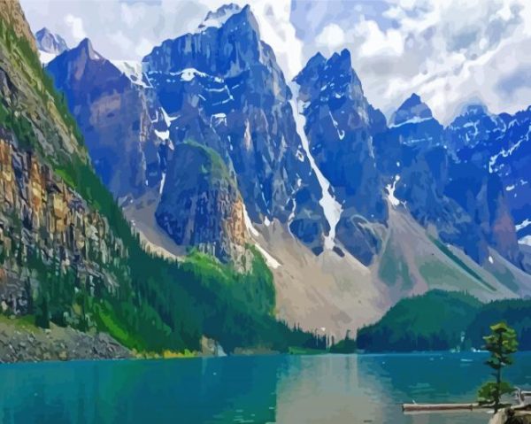 Canada Jasper Snowy Mountains Paint By Number