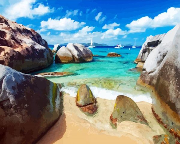 Caribbean Island Sea paint by numbers
