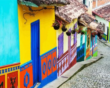 Cartagena Colorful Houses paint by numbers