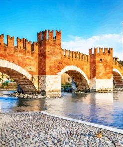 Castelvecchio Bridge Verona Italy paint by numbers