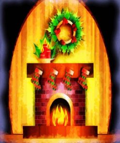 Christmas Fireplace paint by numbers