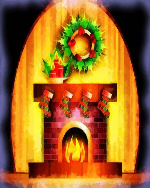 Christmas Fireplace paint by numbers