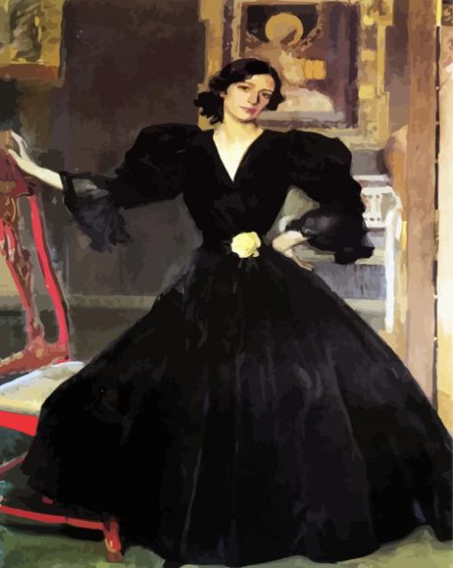 Clotilde In Black Dress Sorolla Art paint by numbers