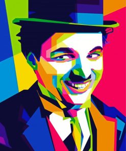 Colorful Charlie Chaplin paint by numbers