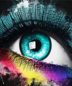 Colorful Eye Splash Art Paint By Number