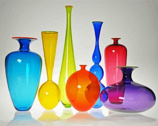 Colorful Glassware paint by numbers