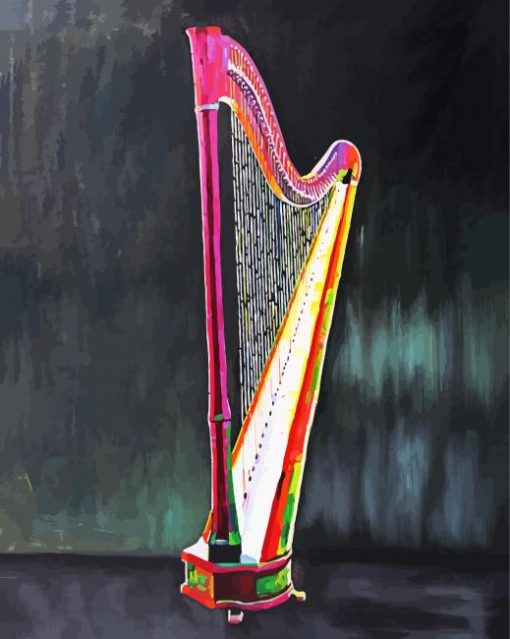 Colorful Harp paint by numbers