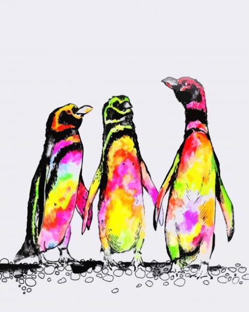 Colorful Penguins Paint By Number