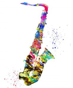 Colorful Saxophone paint by numbers