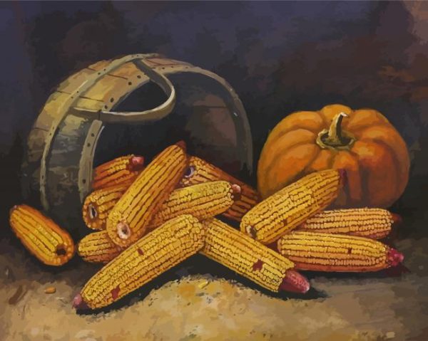Corn And Pumpkin Paint By Numbers
