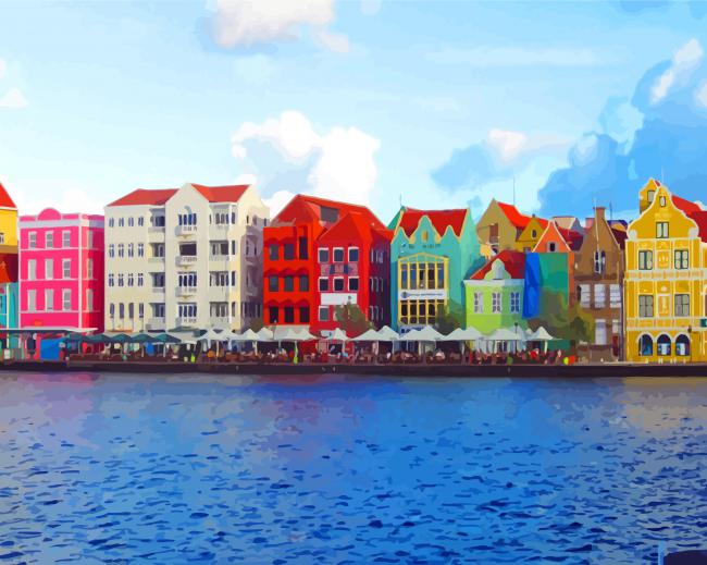 Curacao Colorful Building Paint By Number