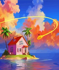 Dragon Ball Kame House paint by numbers