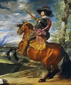 Equestrian Portrait Of The Count Duke Of Olivares Velazquez Paint By Number