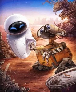 Eve And Wall E Robots paint by numbers