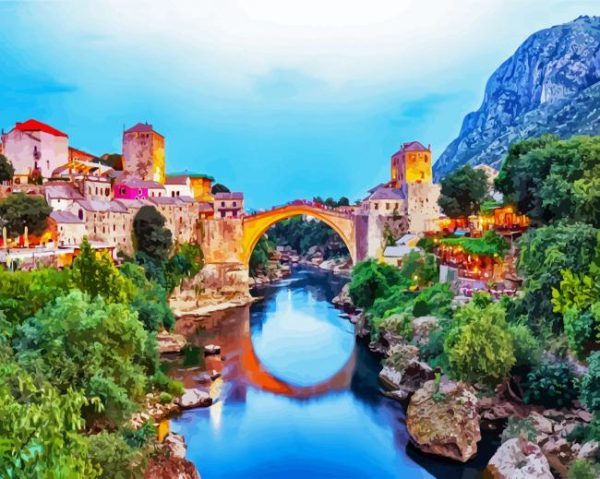 Evening Bosnia and Herzegovina paint by numbers