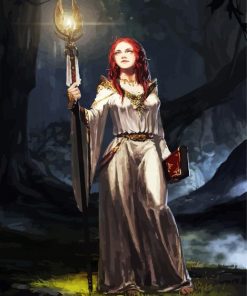 Fantasy Priestess paint by numbers