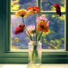 Flowers On Window Paint By Number