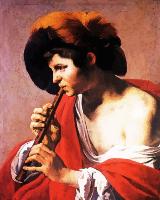 Flutist Boy paint by numbers