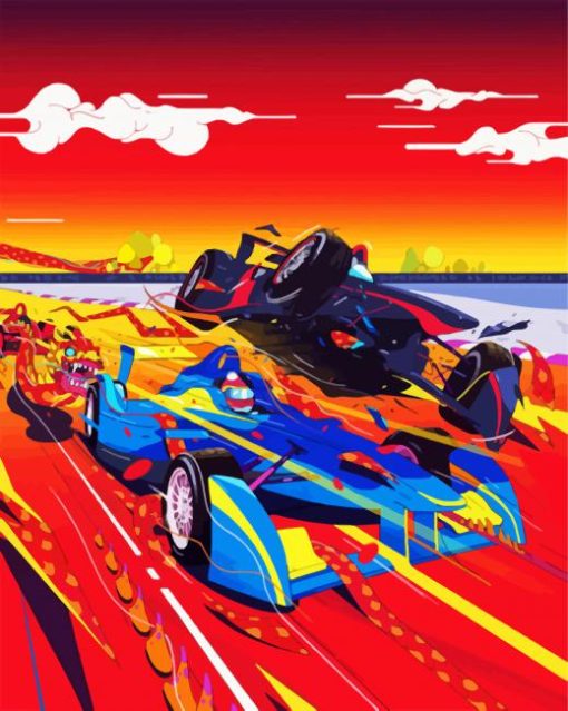 Formula One Racing Art paint by numbers