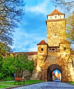 Gallows Gate Rothenburg Ob Der Tauber Town Germany Paint by numbers