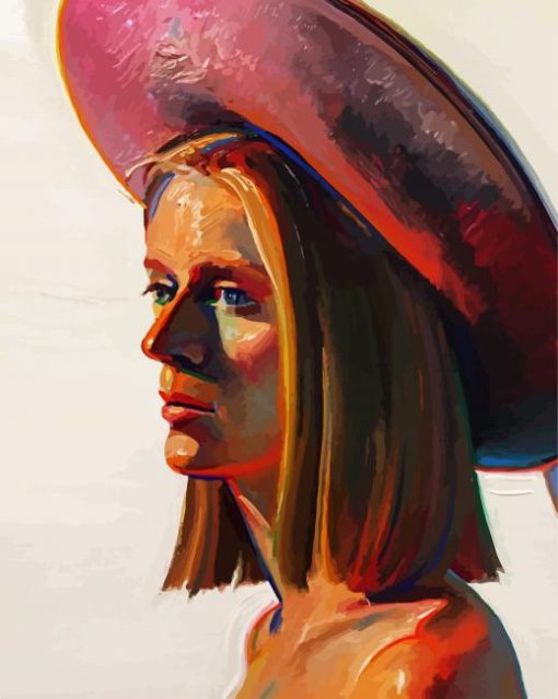 Girl with Pink Hat by Thiebaud paint by numbers