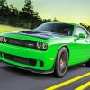 Green Dodge Challenger Hellcat Car paint by numbers