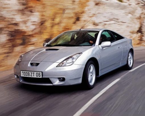 Grey Toyota Celica Car paint by numbers