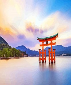 Hakone Shrine Japan paint by numbers