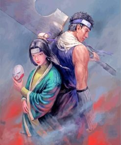 Haku and Zabuza paint by numbers