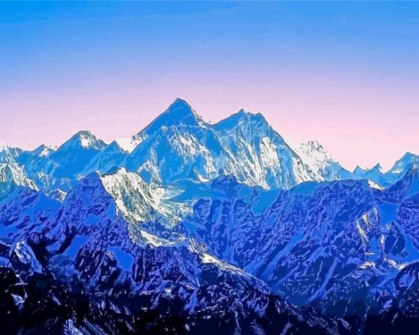 Himalayas Mountains paint by numbers