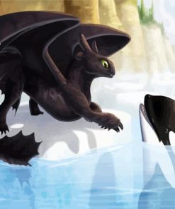 How to Train Your Dragon and Orca paint by numbers