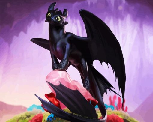 How to Train Your Dragon Toothless paint by numbers