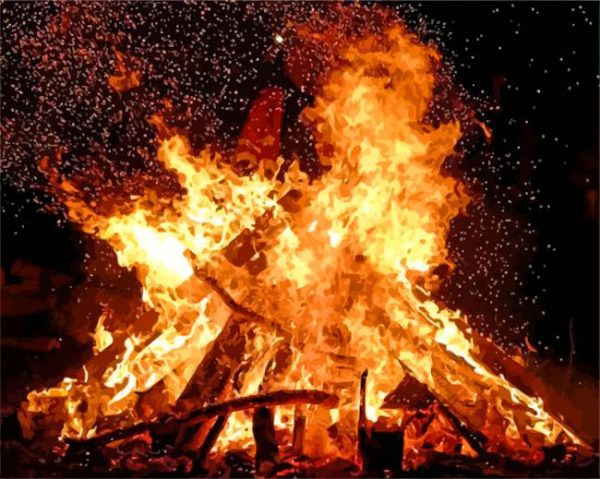 Huge Bonfire Sparks paint by numbers