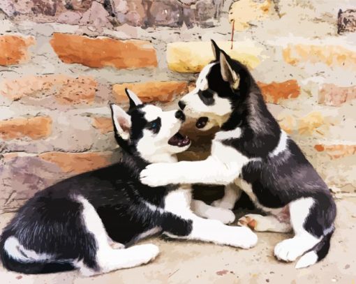 Husky Puppies paint by number