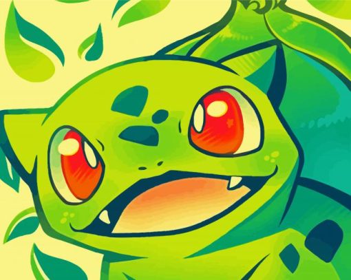 Illustration Bulbasaur paint by numbers