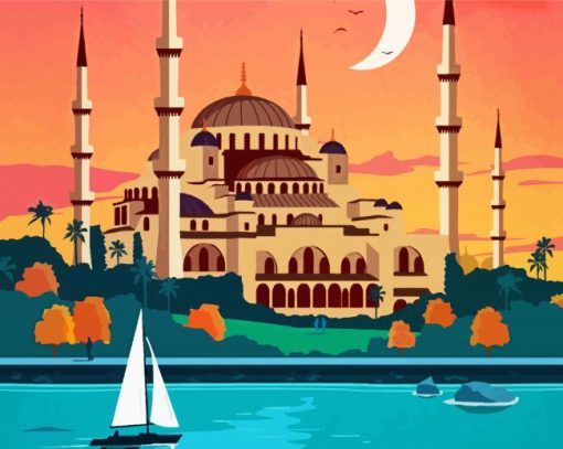 Illustration Hagia Sophia Mosque Paint By Number