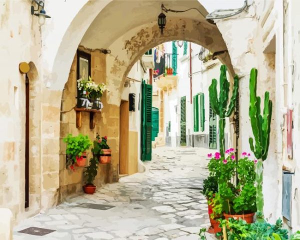 Italy Puglia Streets paint by numbers