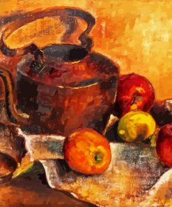 Kettle And Apples Still Life Paint By Number