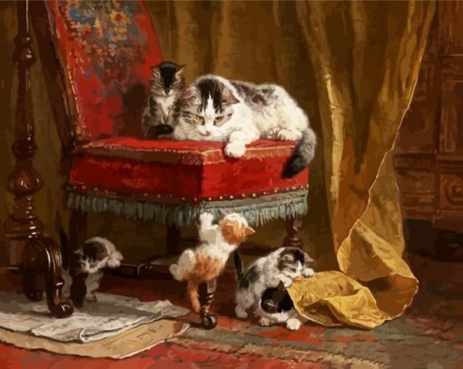 Kittens On Chair paint by numbers