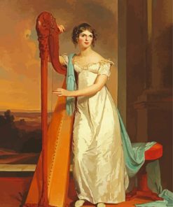 Lady with A Harp paint by numbers