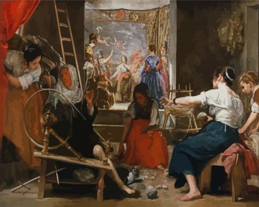 Las Hilanderas Velazquez paint by numbers