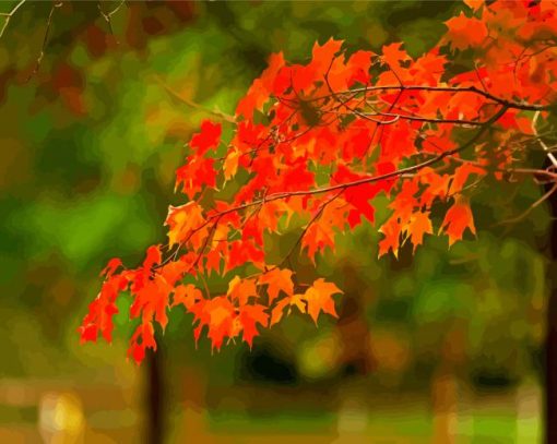 Leaves Foliage paint by numbers