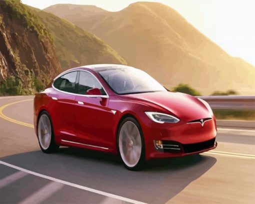 Luxury Tesla Car paint by numbers