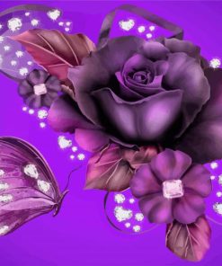 Magical Violet Roses paint by numbers