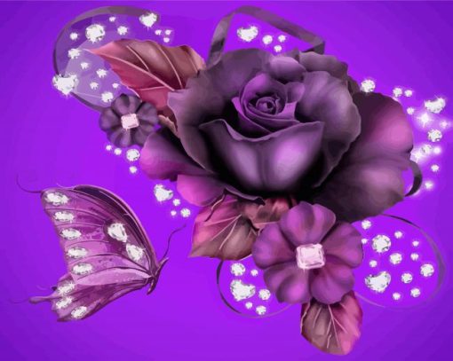 Magical Violet Roses paint by numbers