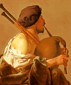 Man Playing Bagpipes Paint By Number