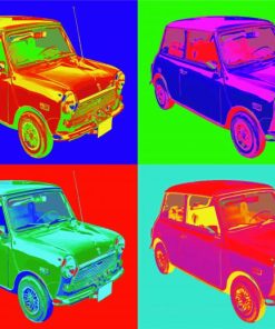 Mini Cooper Car Pop Art paint by numbers